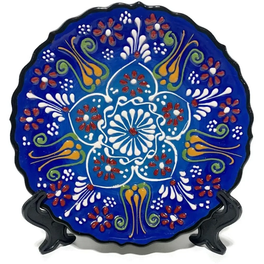 Pintado a Mano Hand Painted Ottoman Floral Plate Multicolor 7